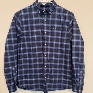 Vineyard Vines Boys L OTG Performance Dress Shirt Navy